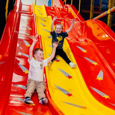 fun on the slides at play valley dinnington